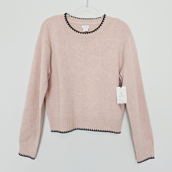 NWT Aspen Merino Wool Knit Sweater Size L Pink - Coquette - Picture 1 of 8